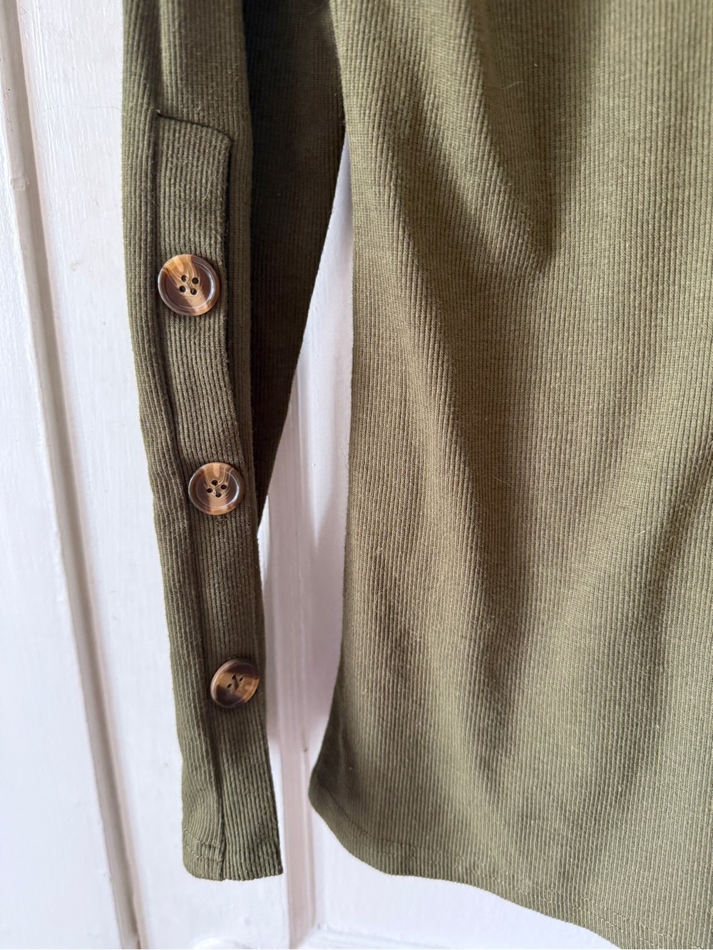 Olive Green Turtleneck Long Sleeve Top - Picture 6 of 6